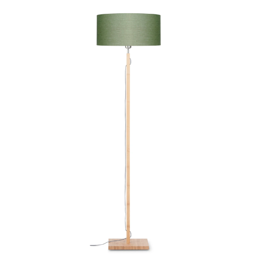 Vloerlamp Fuji bamboe h.167cm/kap 47x23cm eco linnen, green forest